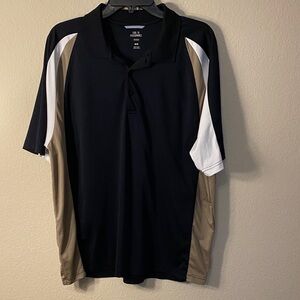 Haggar Men's Polo Shirt in Black, White, and Tan